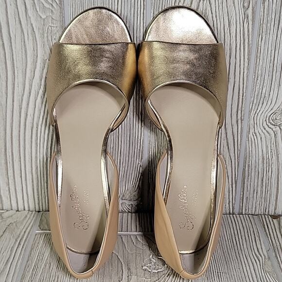 Seychelles Shabby Chic Rose Gold Peep Toe Sandals Heels Womens Size 6.5 NEW - Picture 6 of 13